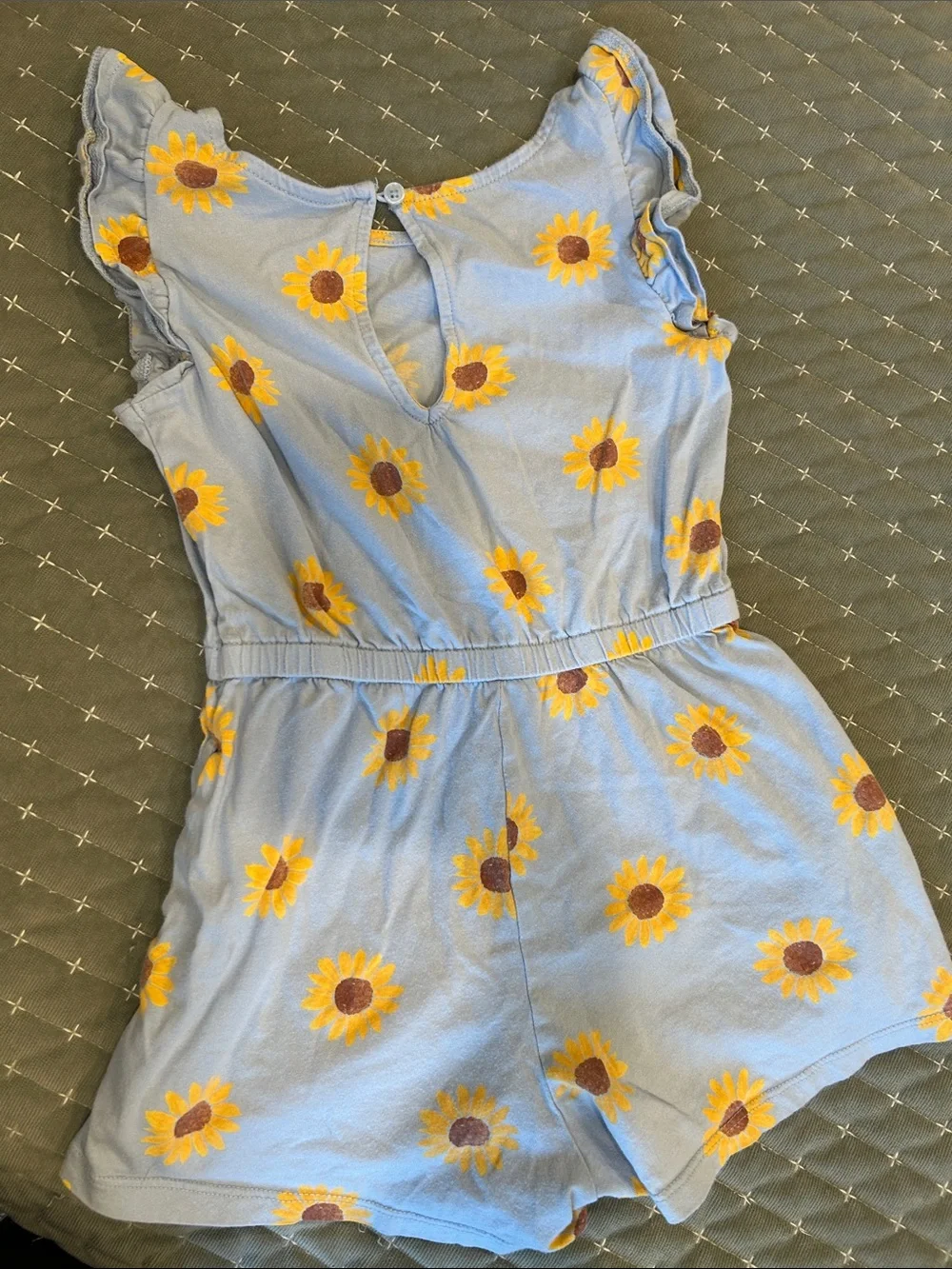 Old Navy Light Blue Sunflower Print Romper